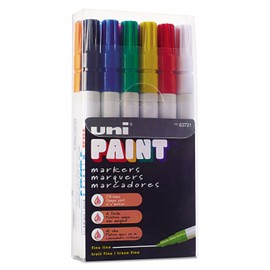 uni Paint Marker,Oil Base,Fine Point,Weather/Fadeproof,12/ST,Ast (SAN63721)