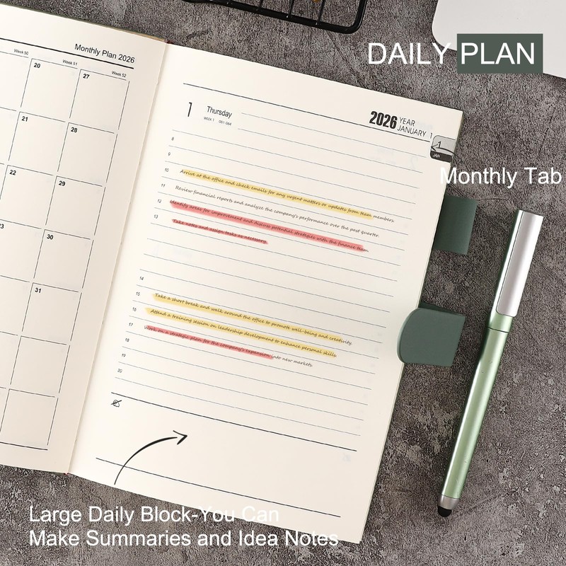 Mljtoyo 2026 Day to Page Diary A5 January 2026 to
