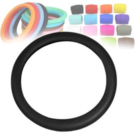 GLIART - Funda para volante, de silicona antideslizante, universal, fácil de instalar, diseño antideslizante, ajuste cómodo, color negro