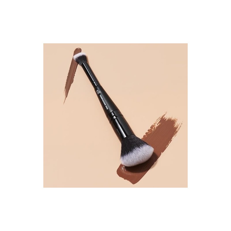 e.l.f. Concealer & Foundation Complexion Duo Brush, 2-in-1 Makeup Brush