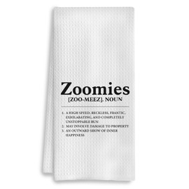 COWEB Zoomies Definition Dog Kitchen Towels, Dog Mom Gifts, Dog Hand Towels for Bathroom, Dog Dish Towels for Kitchen, Dog Towels for Dog Lovers, Dog Kitchen Bathroom Decor, 16x24 Inches