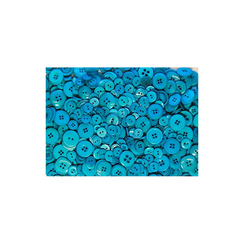 celloexpress Teal Buttons - 20mm-30mm - Mixed Sizes and Colours