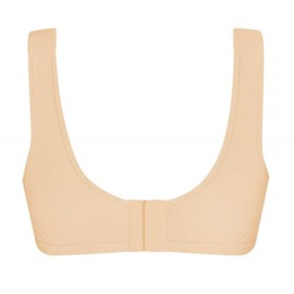 Amoena Linda Soft Bra for Good Lymphatic Flow | Size: XXL | Colour: Sand | Wide Straps | Higher Cut Sides | Integrated Pockets | Wide Zip, sand, XXL