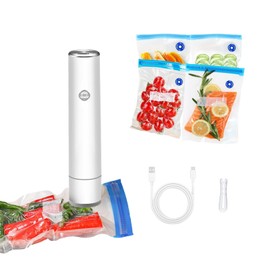 Handheld Vacuum Sealer,Uthvouxy Vacuum Sealer for Food Preservation and Storage,Mini Sealer with 5 Reusable Vacuum Bags,Portable & Rechargeable, Easy to Operate with One Hand