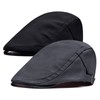 Qossi 2 Pack Newsboy Hats for Men Flat Cap Cotton