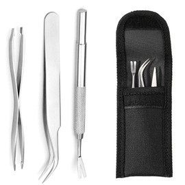 EasyULT 3PCS Tick Remover Tool Set, Tick Removal Tool, Stainless Steel Tick Remover, Tick Hook Kit Included Removal Tweezers+ Tick Shovel, for Animals, for Humans, Dogs, Cats