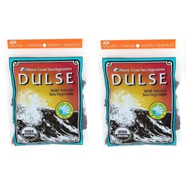 Maine Coast Sea Vegetables Organic Dulse Whole Leaf Bag | Nutritious Food & Seaweed Snacks | Rich in Iodine | North Atlantic Harvest | Great for Salads, Soup, Smoothies | 2 Oz (Pack Of 2)