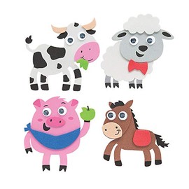 Farm Animal Magnet Craft Kit - Craft Kits - 12 Pieces