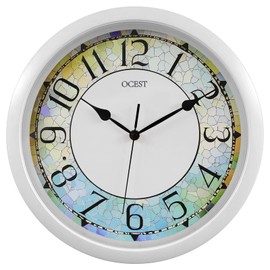 OCEST 13Inch Illuminated Wall Clock, Silent Lighted up Wall Clock Glow in The Dark, Battery Operated for Bedroom, Bathroom, Living Room, Kitchen, Home Office (White)