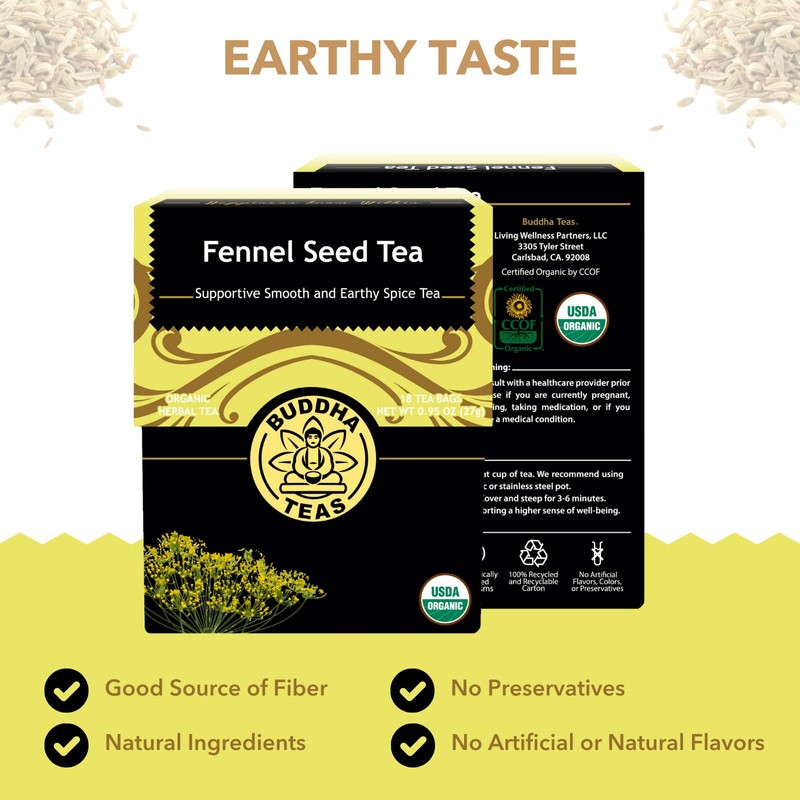 Buddha Teas - Organic Fennel Seed Tea - Herbal Tea