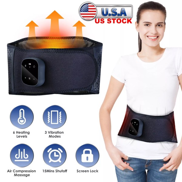 iMountek Cordless Heating Pad Belt 3 Vibration Portable Lower Back