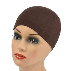 Bamboo Fiber Wig Cap Comfortable Elastic Wig Cap Wearing under Wigs (Dark Brown)