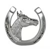 1clickautoacc 3D CHROME ABS HORSESHOE WITH HORSE HEAD CAR TRUCK