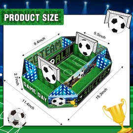 Fullhawl 1 Pack Soccer Food Serving Tray Soccer Party Supplies Kits Large Sport Snack Plates Complete Tailgate Stadium Bowl Kit Sport Birthday Celebration Table Centerpiece Favor