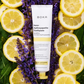 Boka Fluoride Free Toothpaste, Nano Hydroxyapatite Toothpaste, Appropriate for Sensitive Teeth - for Adult, Kids Oral Care - Lemon Lavender Flavor, 4 Fl Oz 1Pk US Manufactured