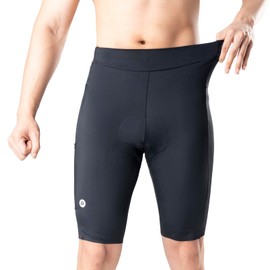 Padded Bike Shorts for Men Cycling Shorts with Side Pockets Mountain Bike Shorts Breathable with Reflective Elements Black