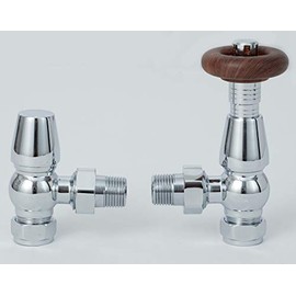 Greened House Oxford Traditional Chrome Angled Thermostatic Radiator Valve TRV Column Radiator Valve