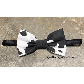 Handmade Cow Print Bow Tie, Handmade, Pre Tied, Country, Western, Animal Print Bow Tie