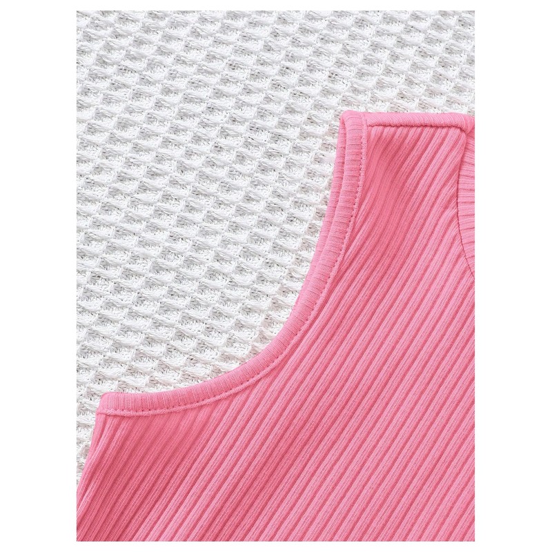 OYOANGLE Toddler Girl's 4 Pack Ribbed Knit Crop Tank Tops