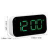 LED Digital Alarm Clock Brightness Adjustable 12/24Hr White Shell Green