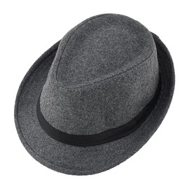 TINAYAUE Men's Gentleman Hat Mid-Elderly Fedora Hat Winter Warm Trilby Hat Old Man Elegant Woolen Hats Outdoor Travel Party Top Hat Birthday Gift for Dad Grandpa Panama Jazz Cap