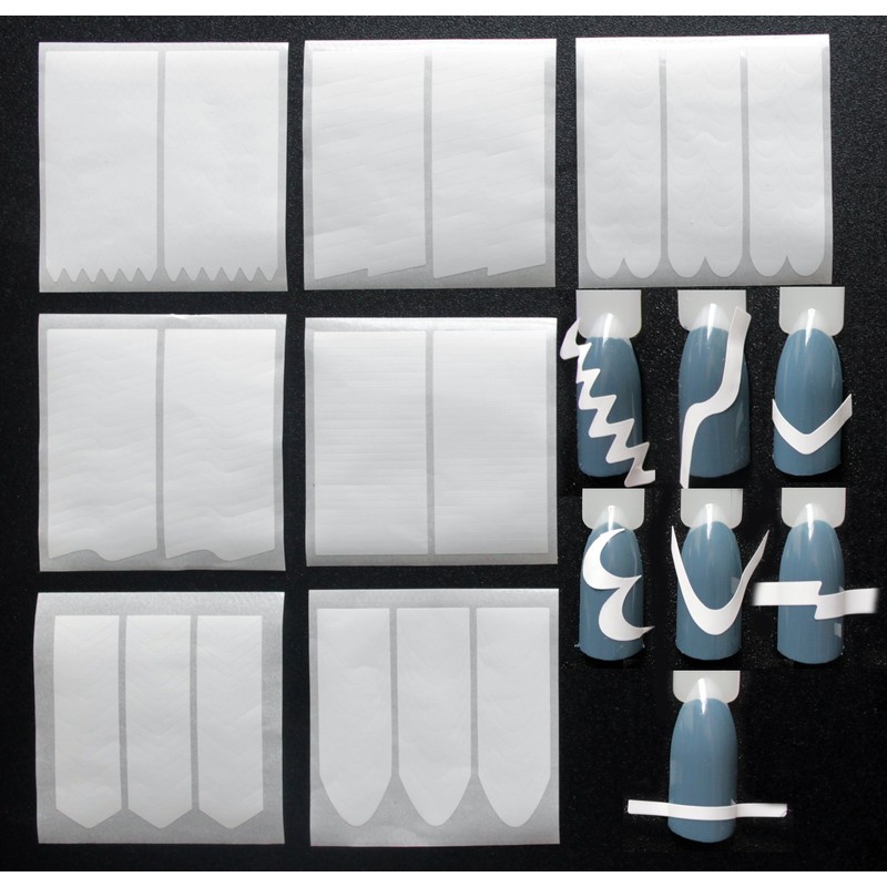 14 pcs Nail Tips Guide Various Styles For Nail Art