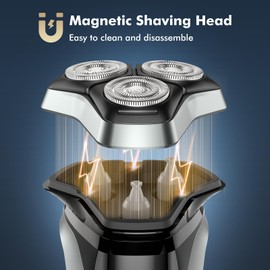 Electric Razor for Men, Rechargeable Electric Shaver with Pop-up Trimmer for Sideburns Trimmer, Wet Dry Cordless Electric Shaver, Travel Lock, IPX6 Waterproof