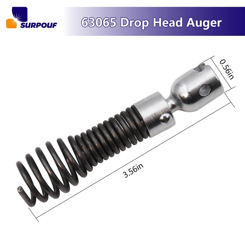 63065 Drop Head Auger T-217 4" for Ridgid K-40/45, K-50/K-3800/K-400、Steel