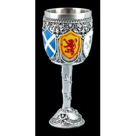 Figuren Shop GmbH Medieval Knight Goblet of the Brave Goblet Silver Wine Goblet Goblet Decorative Item with Stainless Steel Insert Height 18 cm Capacity Approx. 200 ml