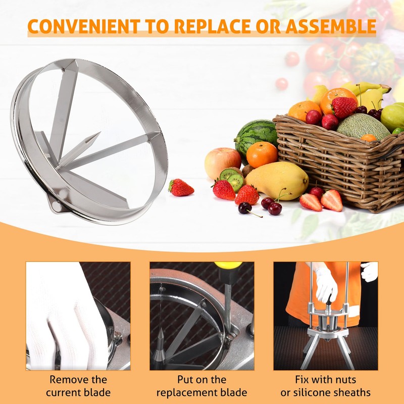 Fruit Cutter Blade Ergonomic Detachable Stainless Steel Sharp Apple Cutter