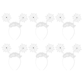 Lurrose 6pcs Christmas Snowflake Headband Christmas Head Boppers Headwear Hair Accessories for Party Festival