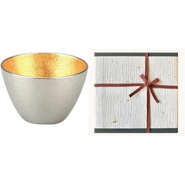 Nousaku Guinomi, Gold Leaf Wrapping with Red Cotton Ribbon, 3.4 fl oz (90 ml) GuiGold