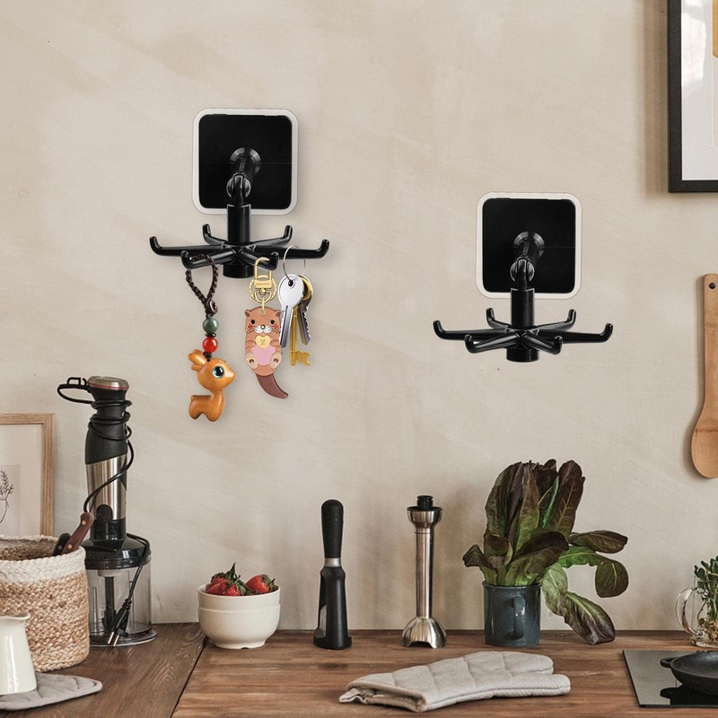 360° Rotating Hook Rack for Kitchen Utensils, 2 Pieces Hook