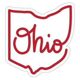Chili Print for The Love of Ohio - Sticker Graphic Bumper Window Sicker Decal - State Love Sticker