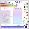 100 Stück Zip-Beutel Klein Mylar Bags Lila Blau Holografische Beutel