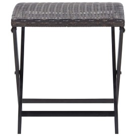 vidaXL Folding Stool Garden Furniture Rattan Footstool Garden Patio Poly Rattan Brown 44 x 44 x 40 cm