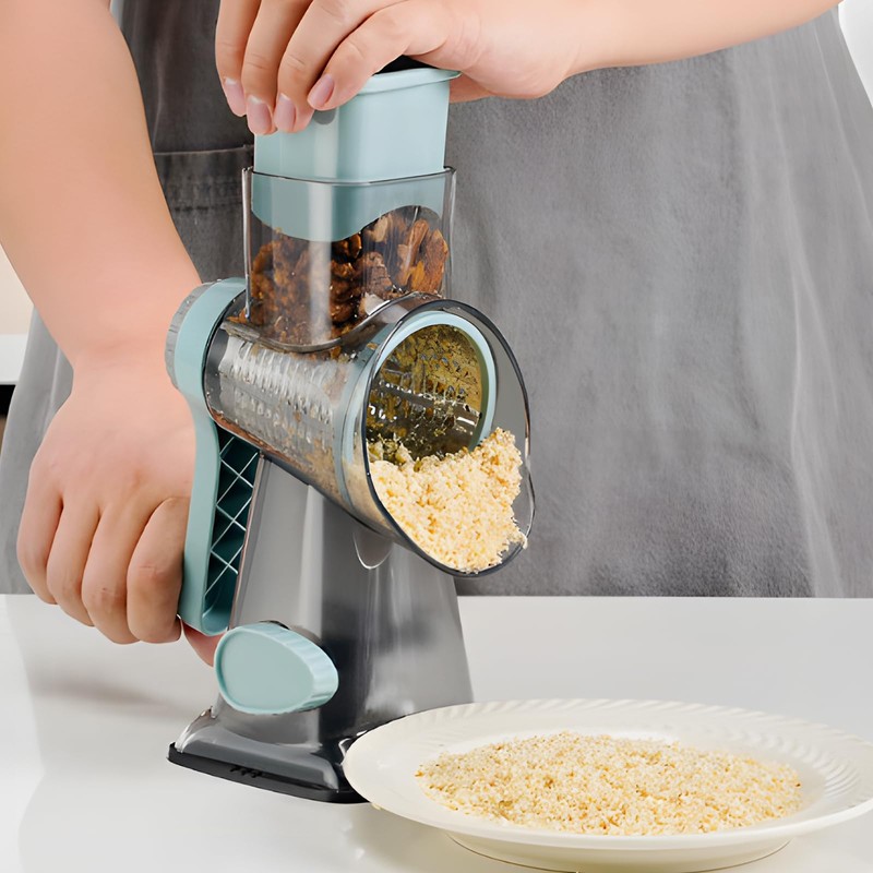 Cheese Grater Rotary vegeteble Slicer Chopper,Versatile Cheese Shredder,Blades for Shredding,