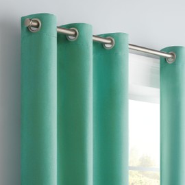 Eclipse Darrell Modern Blackout Thermal Grommet Window Curtains for Bedroom or Living Room (Single Panel), 37 in x 84 in, Mint
