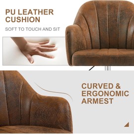 VECELO Drafting Chair with Height-Adjustable, Lumbar Support and Footrest, for Standing Desk Bedroom Vanity Office Living Computer Room