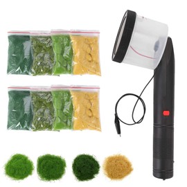 Mocoli Mini Static Grass Float, Four Colours 8 Pieces Mini Flocking Machine Applicator ABS Applicator with Non-Slip Handle for DIY Landscape Modelling Sand Table Modelling Hand Tool