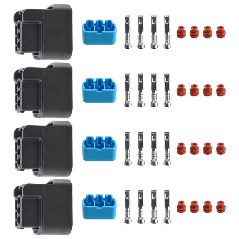 AUTOKAY 4Pcs 3-Pin Ignition Coil Pack Connector Plug Housing Compatible