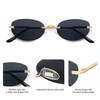 SOJOS Retro Small Oval Sunglasses Womens Trendy Rimless Sun Glasses