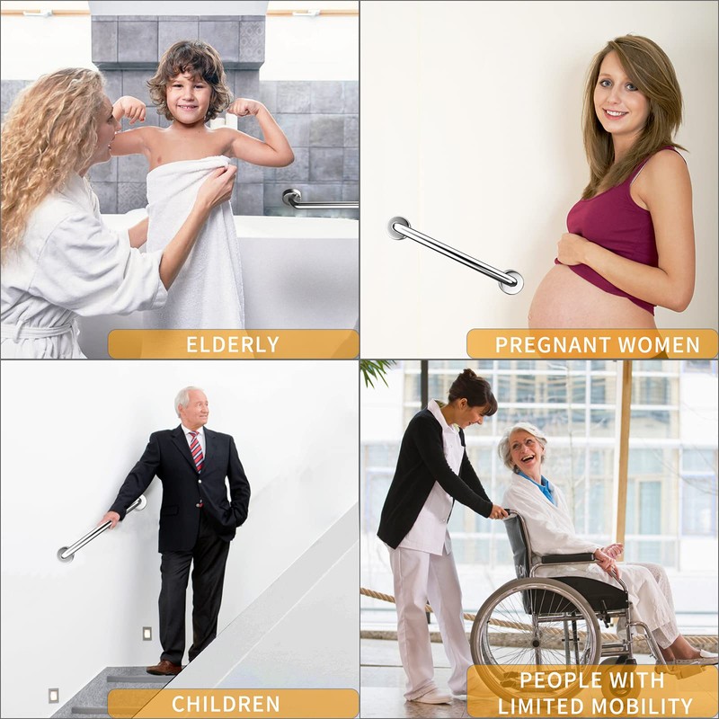 18 Inch Shower Grab Bar 2 Pack Brushed Nickel SUS304