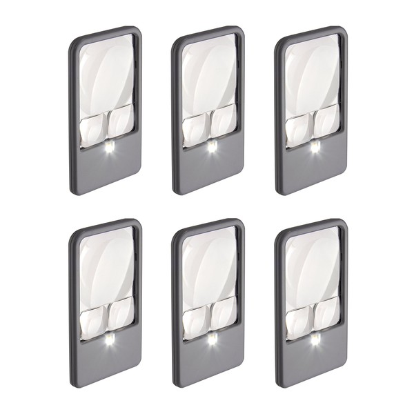 Carson Multi-Power LED Lighted Magnifiers for Reading & Inspection, Set of 6 (PM-33MU)