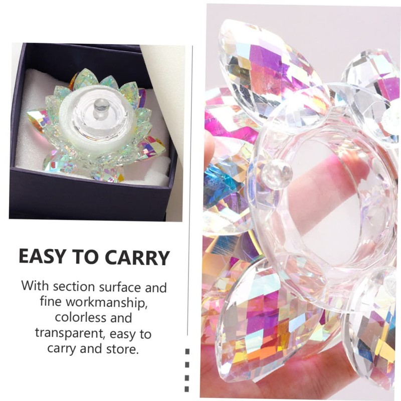 VICASKY Elegant Crystal Nail Art Wash Cup with Lid Lotus