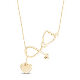 AFFY Stethoscope Heart Pendant in 14k Yellow Gold Over Sterling Silver