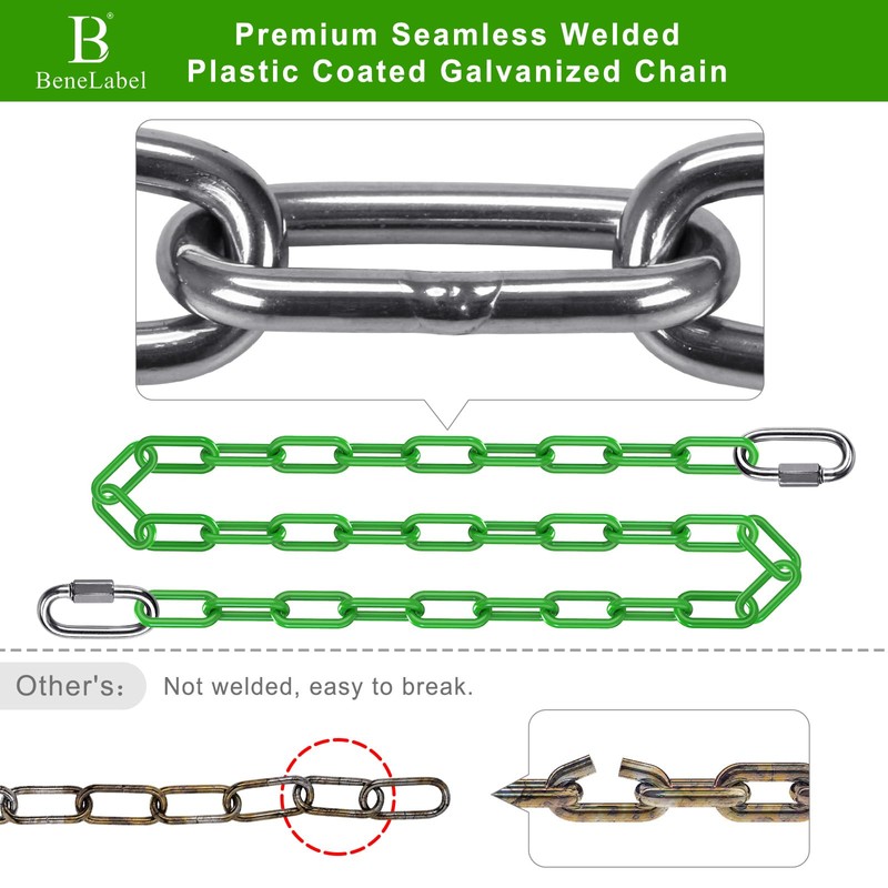 2Pcs 100" Swing Chain with Carabiners 1000 LBs Capacity Heavy
