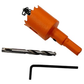 Joywayus 1-1/16" (27mm) Hole Saws with Arbor, High Speed Steel BI-Metal Hole Cutter with Pilot Drill Bits, Smooth Cutting for Metal PVC Drywall Wood Plastic Gypsum Board Rubber