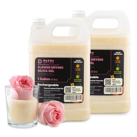 Dry & Dry (2 Gallon-NET 12 LBS) Color Indicating Premium Silica Gel Flower Drying Desiccant - Flower Drying Silica Gel Desiccant(12 LBS Reusable) Silica Gel