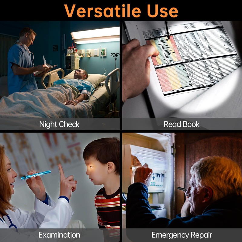 RISEMART 2 Pack Pen Light for Nurse, Medical Penlight with